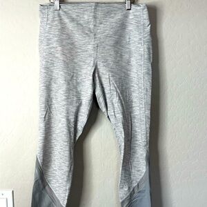 Lululemon Gray Wunder Under High Rise Crop Scallop Hem Leggings Size 14/XL